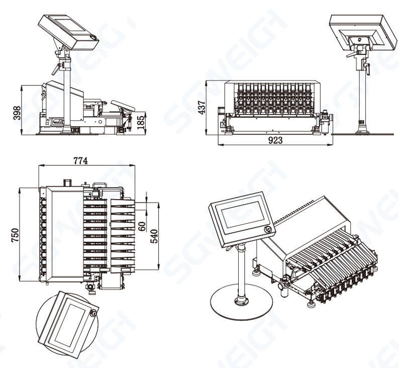 SG-10XM  Multi-Conveyor Line Check Weigher for Stick Packaged Product