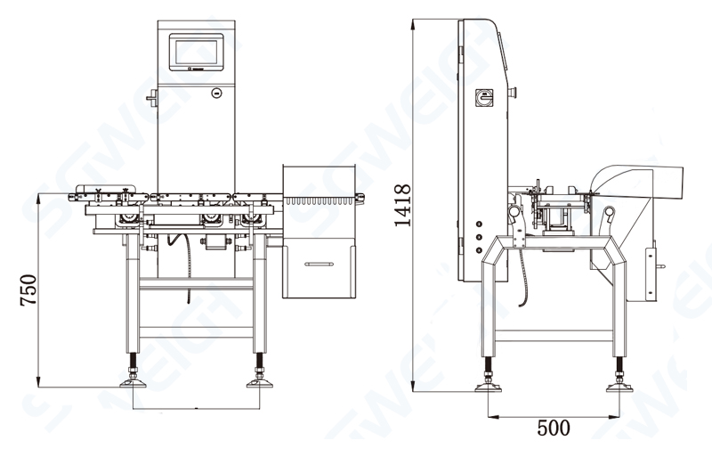 Dynamic Accurate Weighing Food Check Weigher with 7-inch Touch Screen