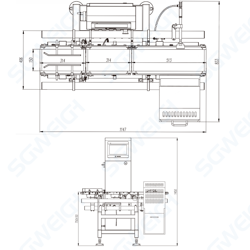 Dynamic Accurate Weighing Food Check Weigher with 7-inch Touch Screen