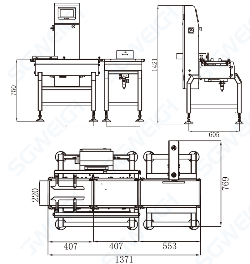 High-Precise Check Weighing System Automatic Checkweigher for up to 3kg