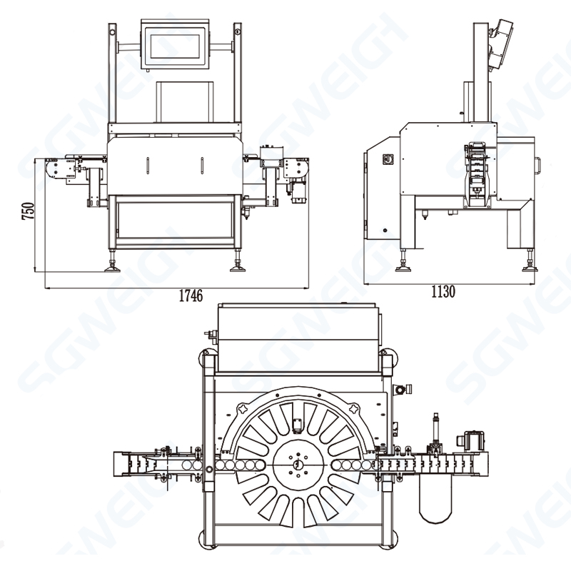 SG-Z2 Dual Channel Chain Conveyor Checkweigher with Clamping Turntable