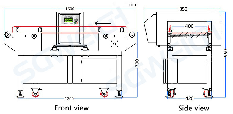 100g Packaged Snack Metal Detector Machine for Food Production Line